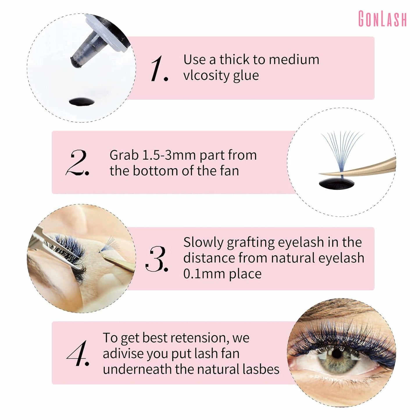 1000pcs Colorful Premade Volume Lash Extensions 6D C Curl 13mm