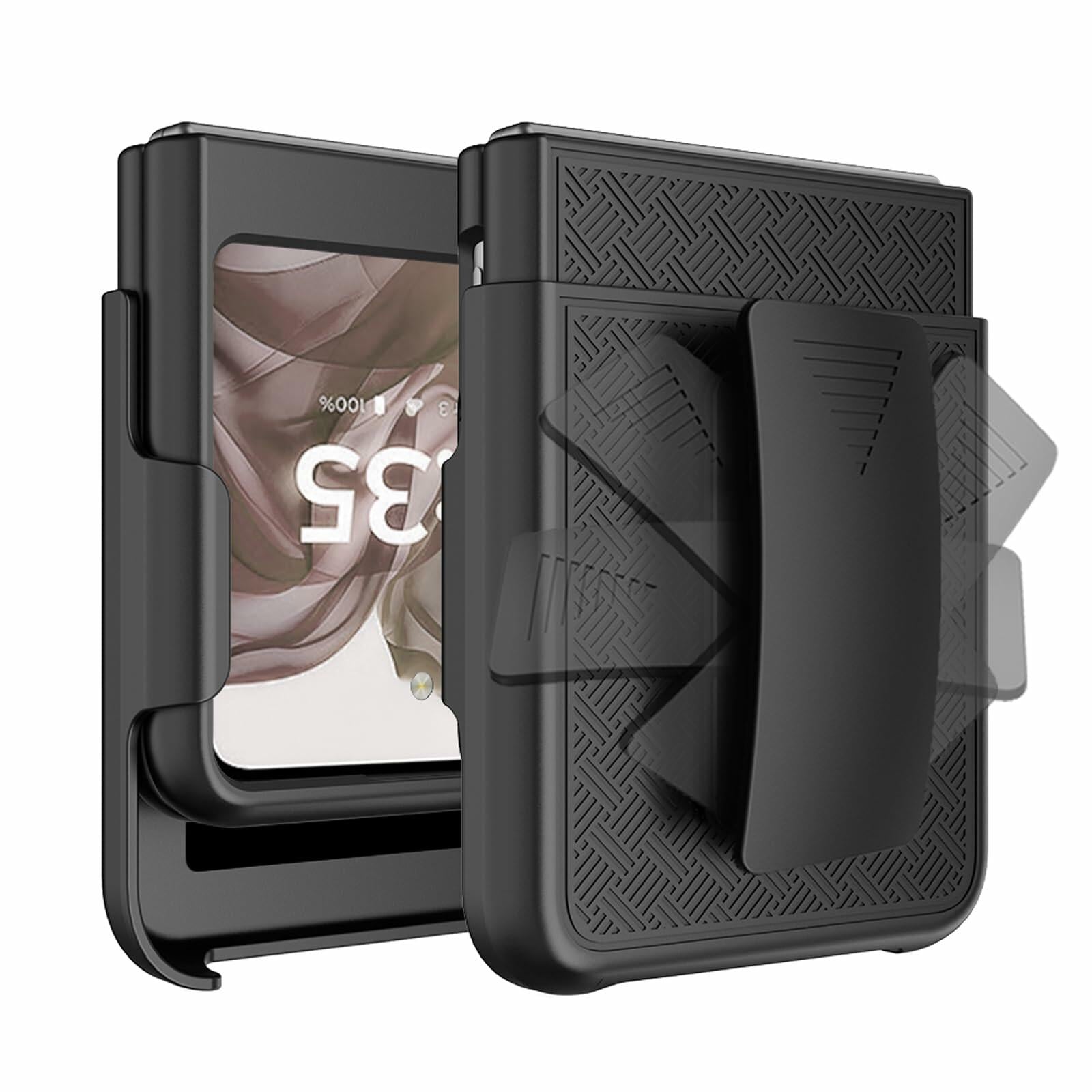 CusPra Motorola Moto Razr 2024/2025 Holster Case Belt Clip Rugged Bumper Black