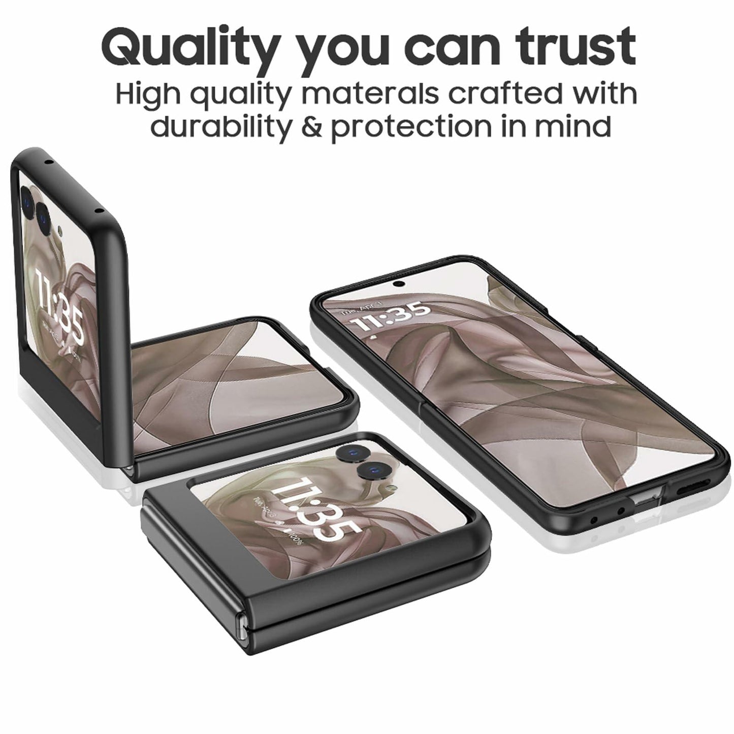 CusPra Motorola Moto Razr 2024/2025 Holster Case Belt Clip Rugged Bumper Black