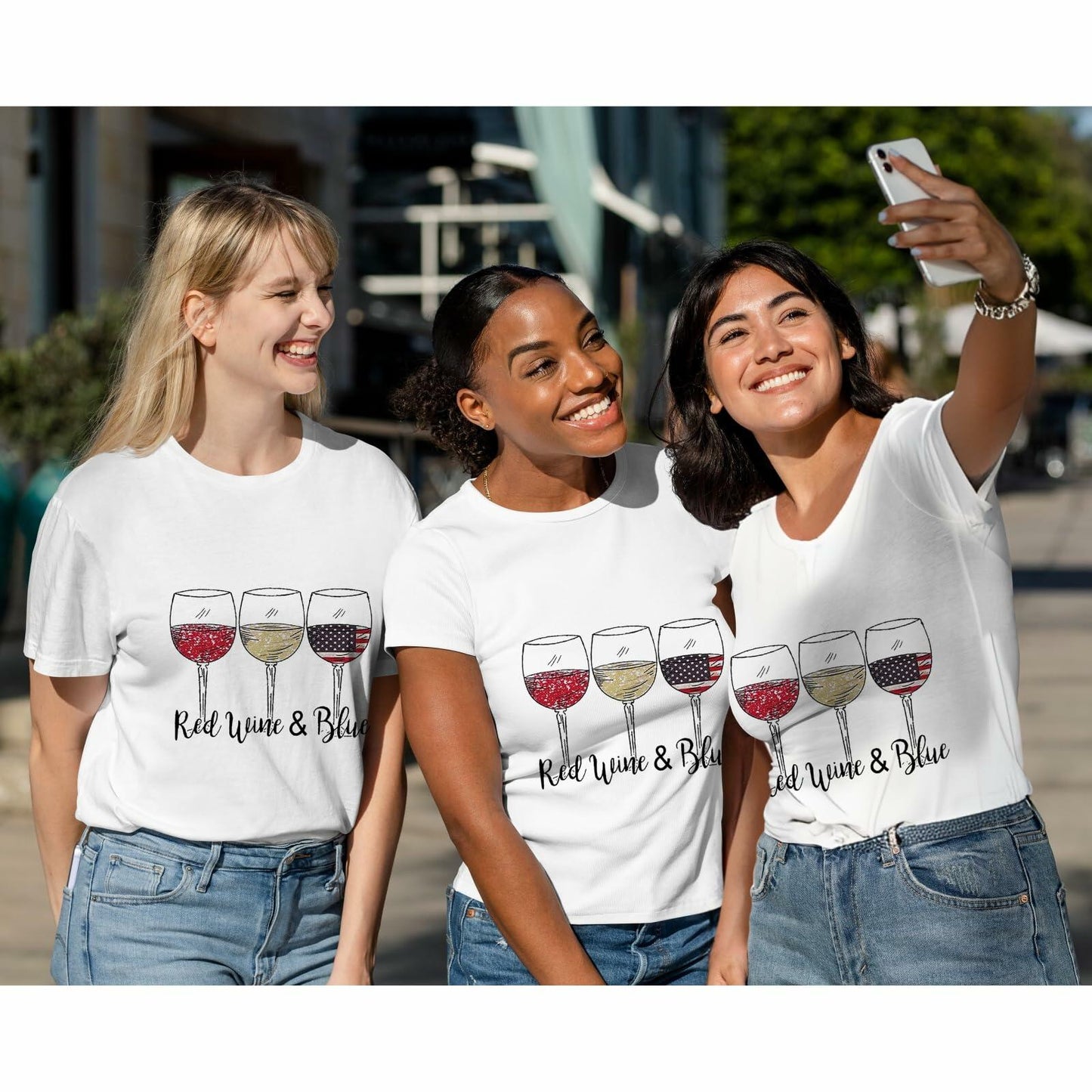 EUOW Women’s American Flag Patriotic T-Shirt 4th of July USA Tee 2XL