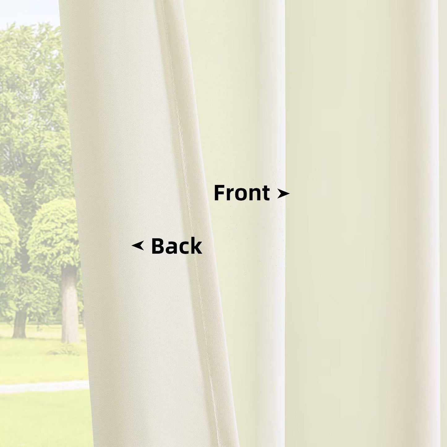 Joydeco White Velvet Blackout Curtains 90” 2 Panels Thermal Insulated Drapes