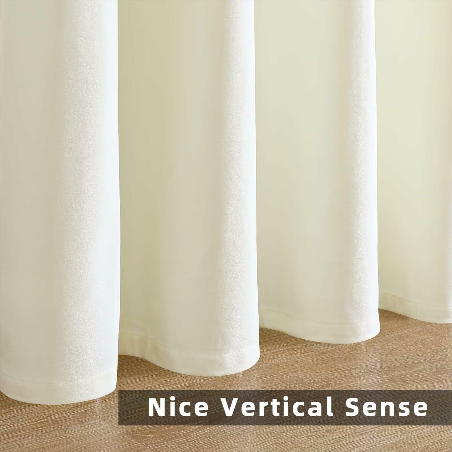 Joydeco White Velvet Blackout Curtains 90” 2 Panels Thermal Insulated Drapes