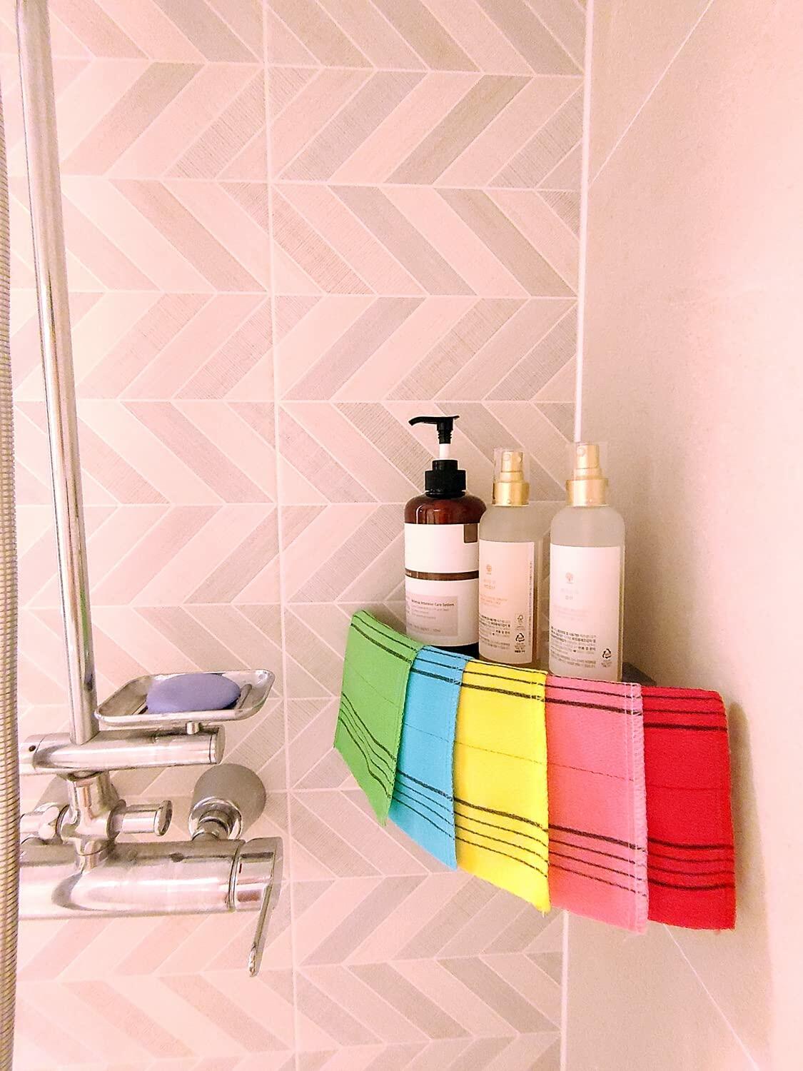 NEPURE Korean Exfoliating Mitt Large Back & Body Washcloth 5 Colors, 10pcs