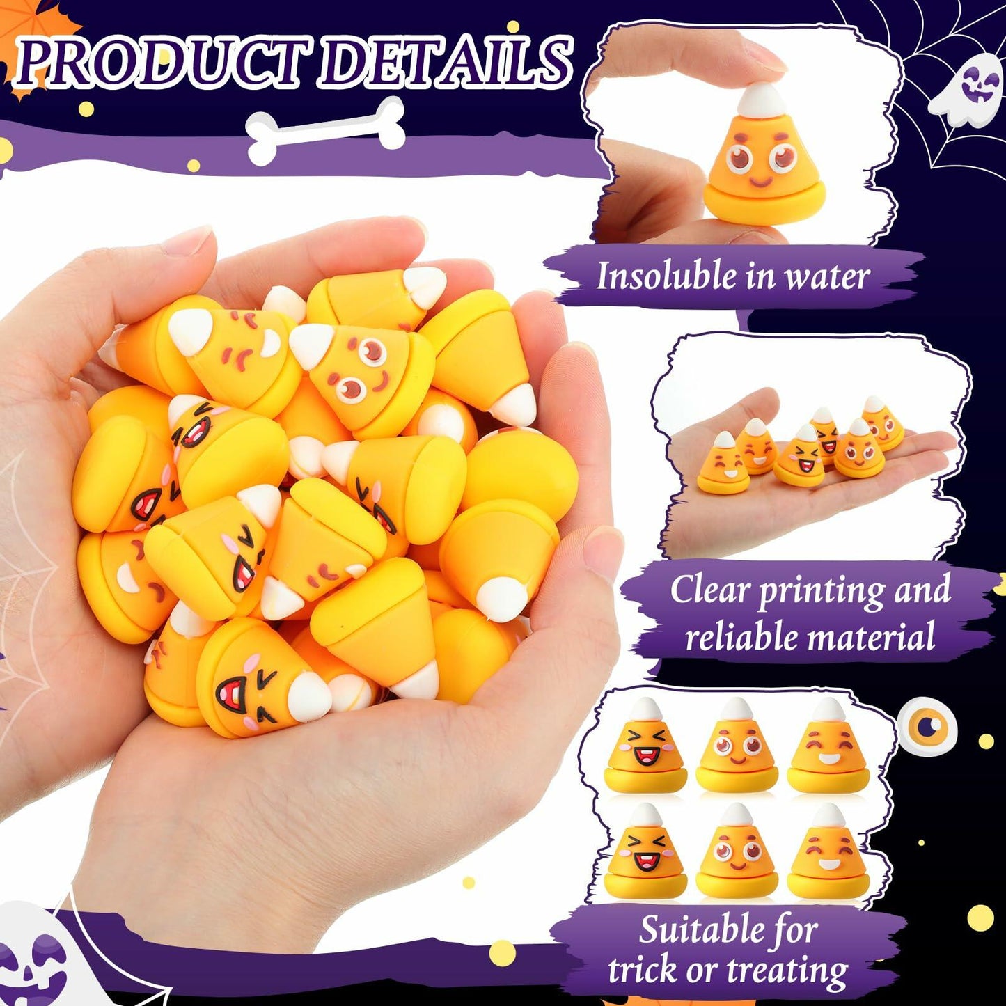 Simgoing 60PCS Halloween Mini Candy Corn Decorations Fall DIY Vase Filler