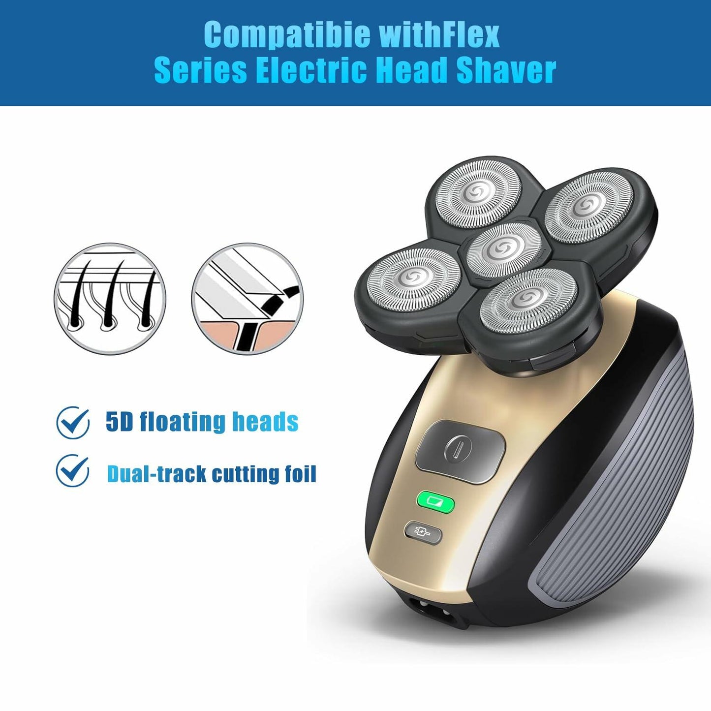 4 Pack Replacement Shaver Blades for Freedom Head Electric Razor Shaver