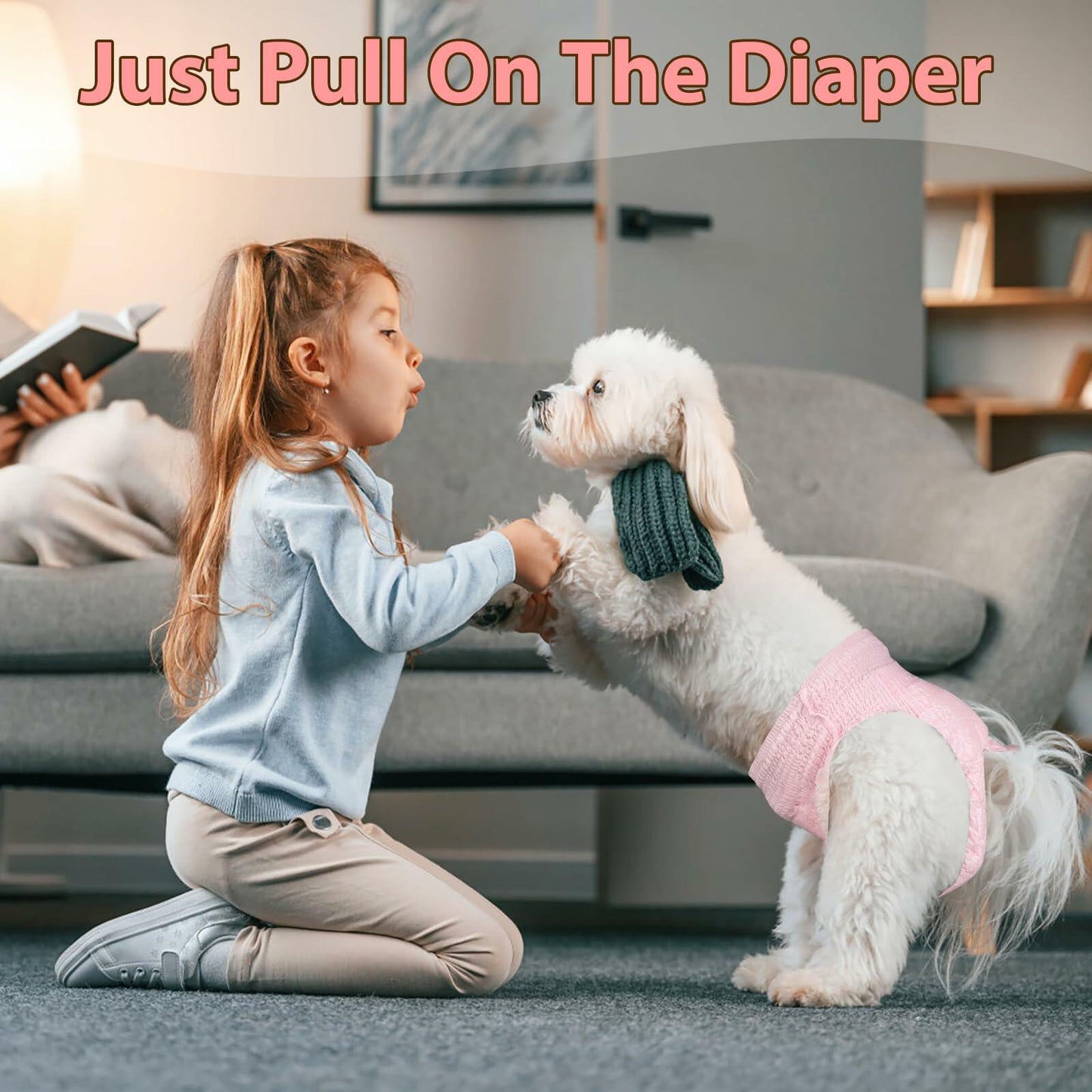 Ambreview Female Dog Diapers 10pcs Medium Pull-Up Leak Proof Absorbent