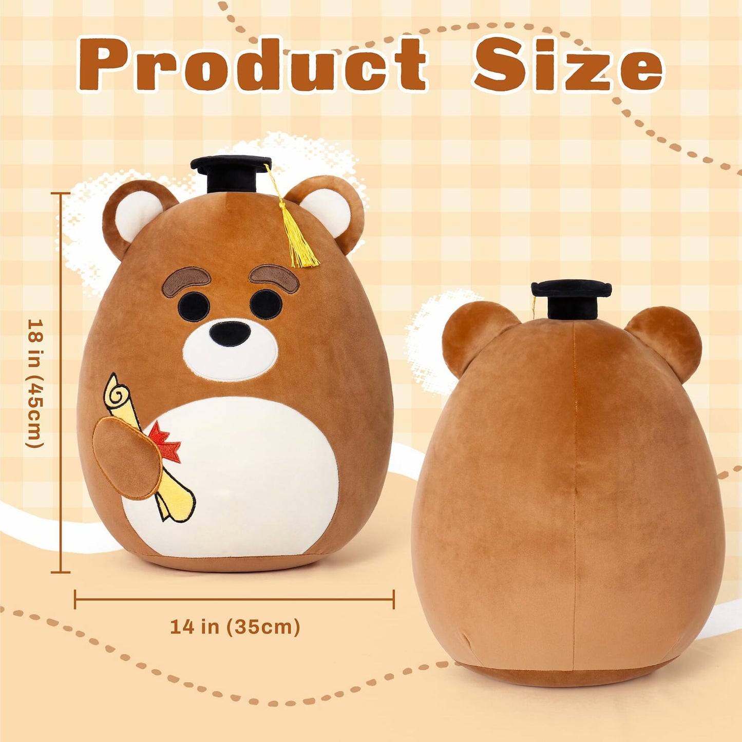 OurHonor Graduation Bear Plush with Mini Cap Stuffed Animal Gift for Kids