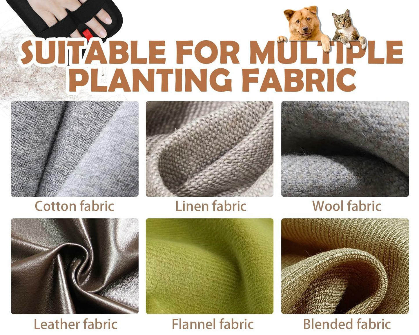 DLIOJHL Pet Hair Removal Gloves Cat & Dog Hair Cleaner Black Red