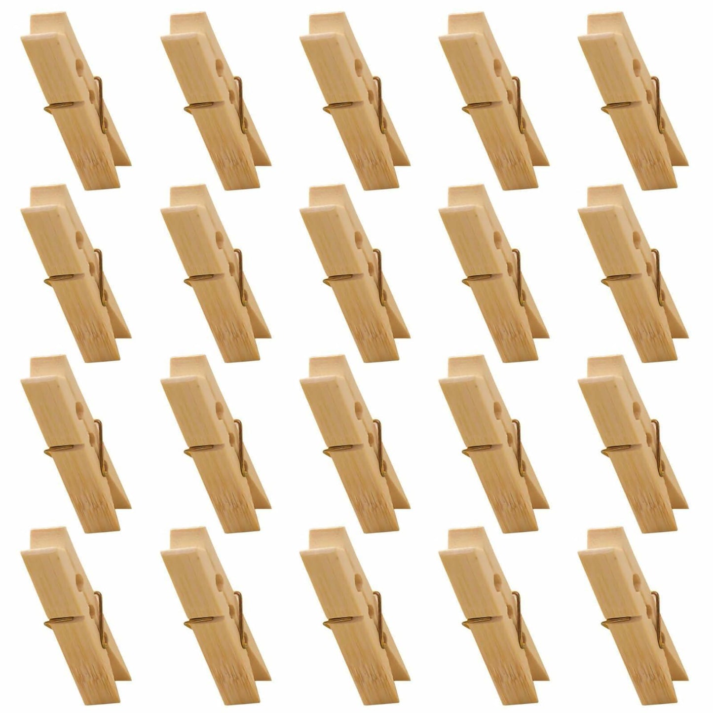 Mini Wooden Clothespins 20PCS Bamboo Clothes Pins Spring Clips Windproof