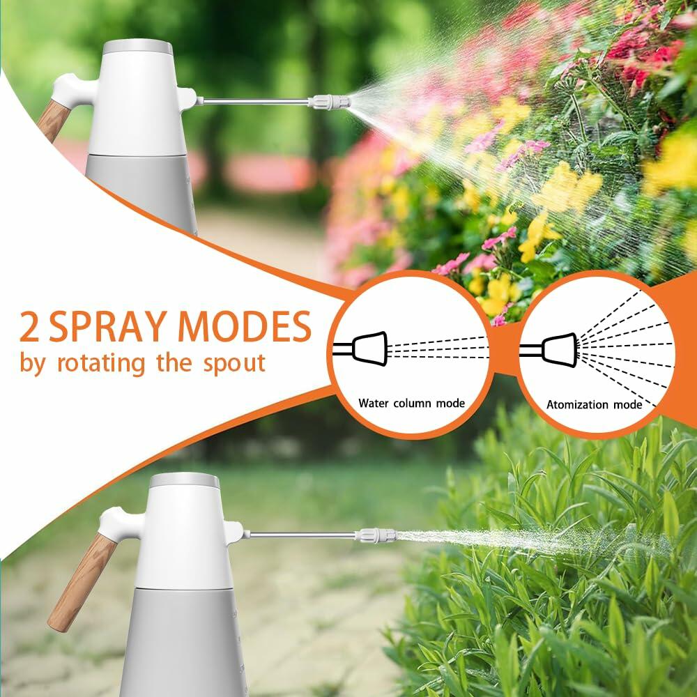 Electric Plant Mister Adjustable Nozzle 2 Spray Modes Battery Indoor Outdoor