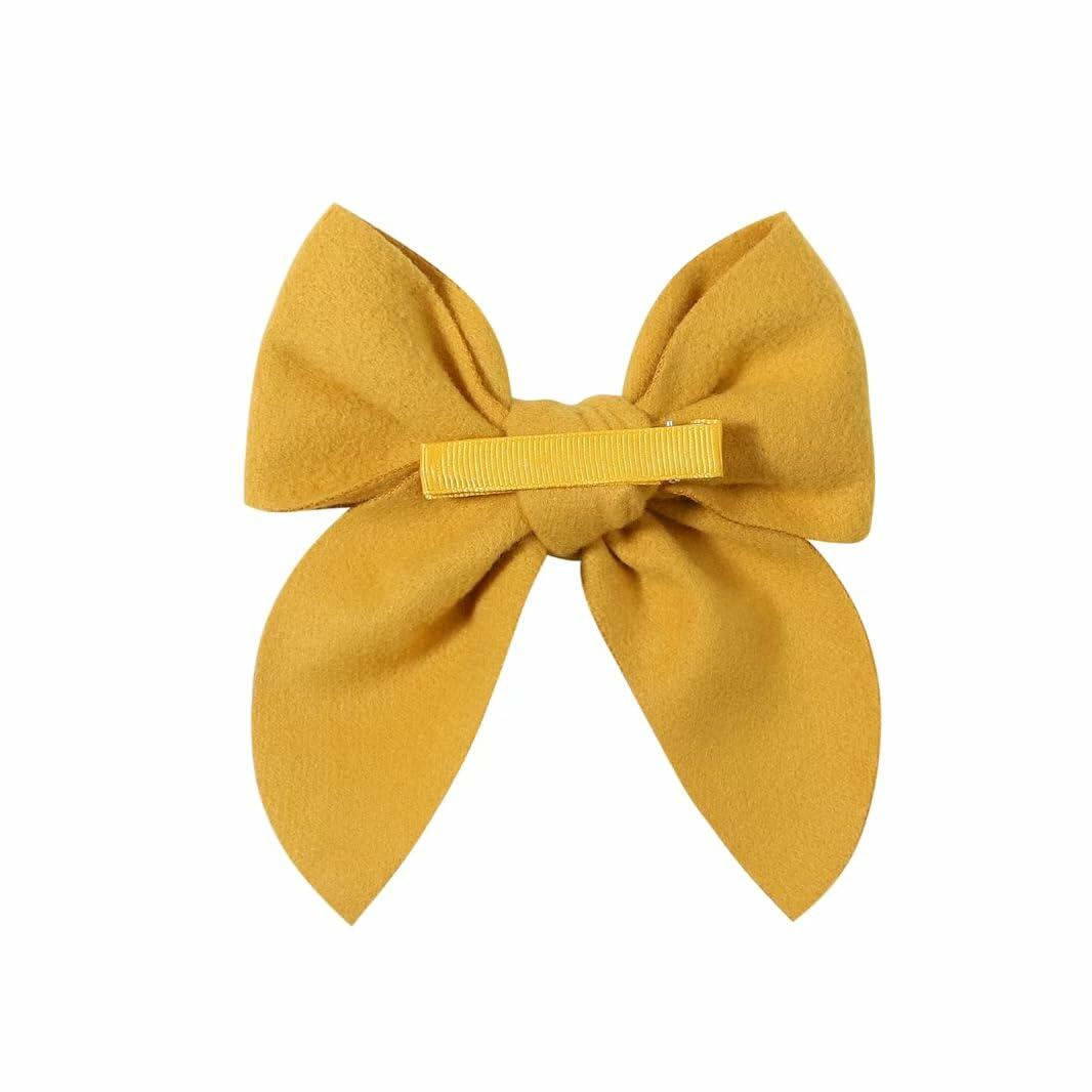 BOENBE LOVED Satin Ribbon Bows Hair Clips for Toddlers, Kids & Teens Red