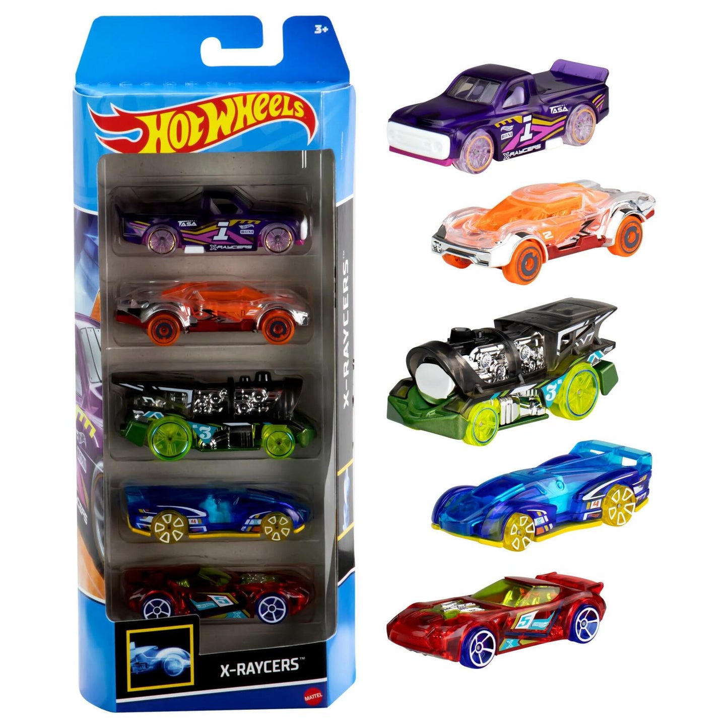 Hot Wheels 1:64 Die-Cast Toy Cars 5-Pack Hot Rods Race Trucks (Styles Vary)