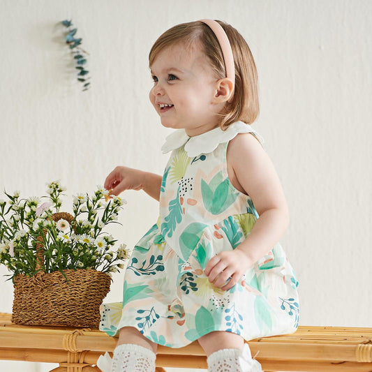 DAVE & BELLA Toddler Girls Boho Dress Sleeveless Floral Summer Sundress