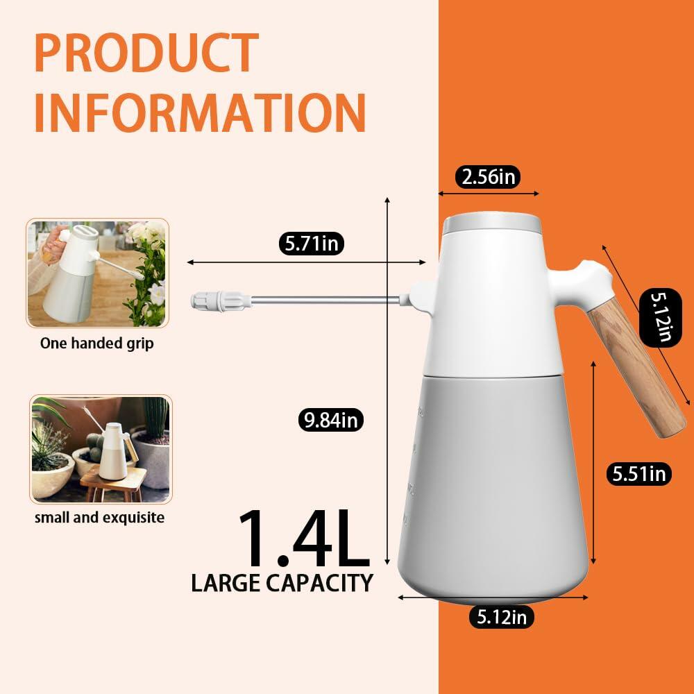 Electric Plant Mister Adjustable Nozzle 2 Spray Modes Battery Indoor Outdoor