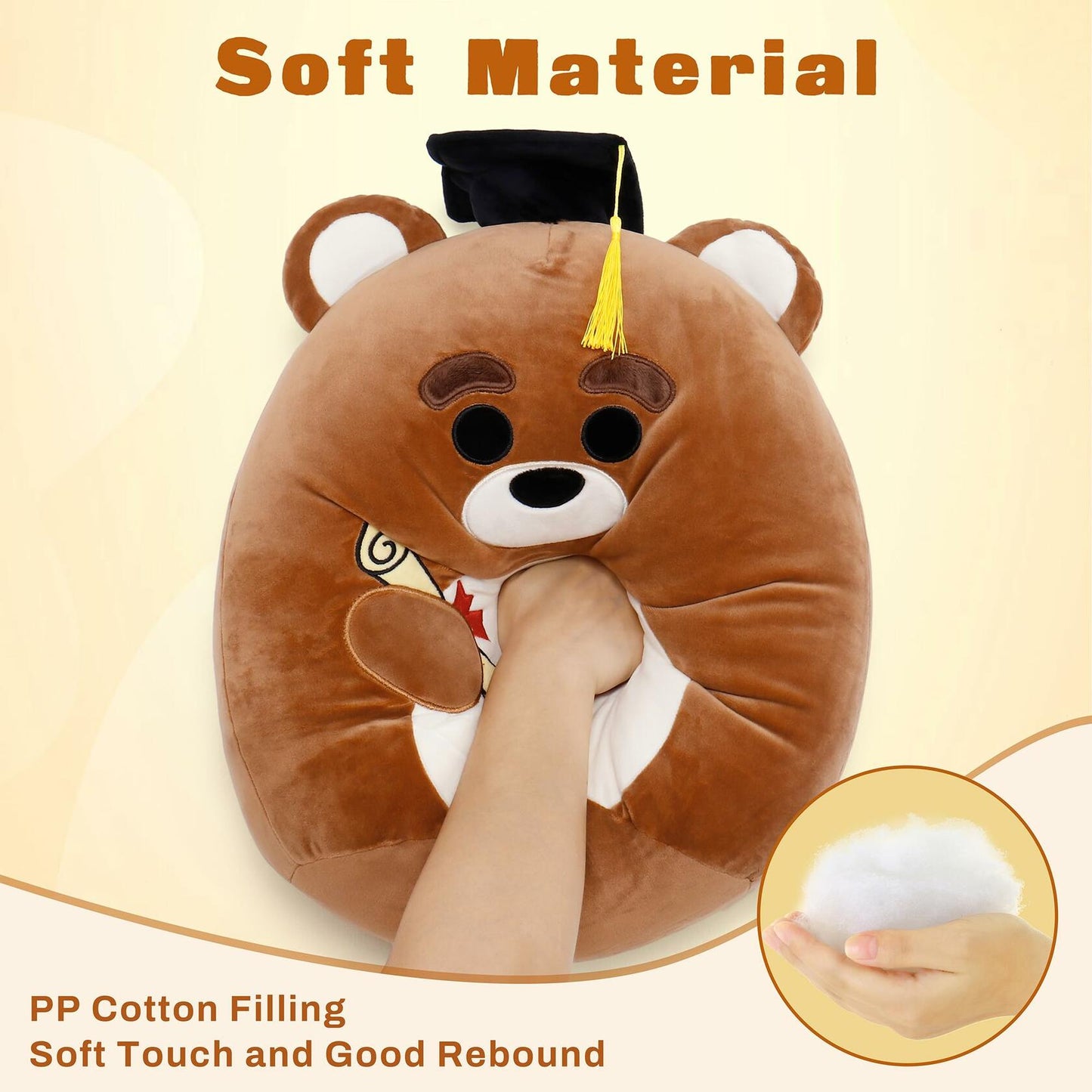 OurHonor Graduation Bear Plush with Mini Cap Stuffed Animal Gift for Kids