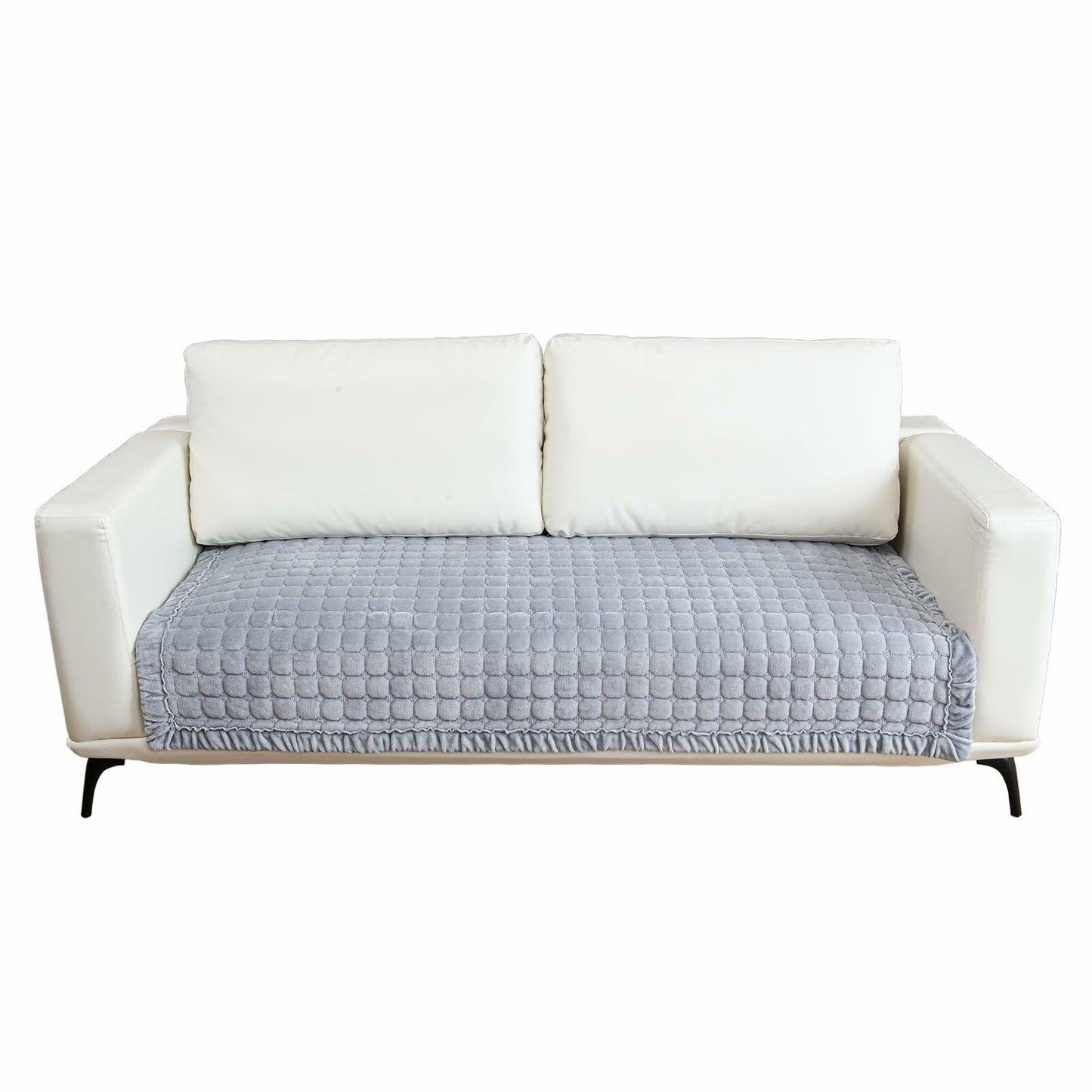 TAOMOCASTL Velvet Sectional Couch Cover Non Slip Sofa Protector Gray 36x36