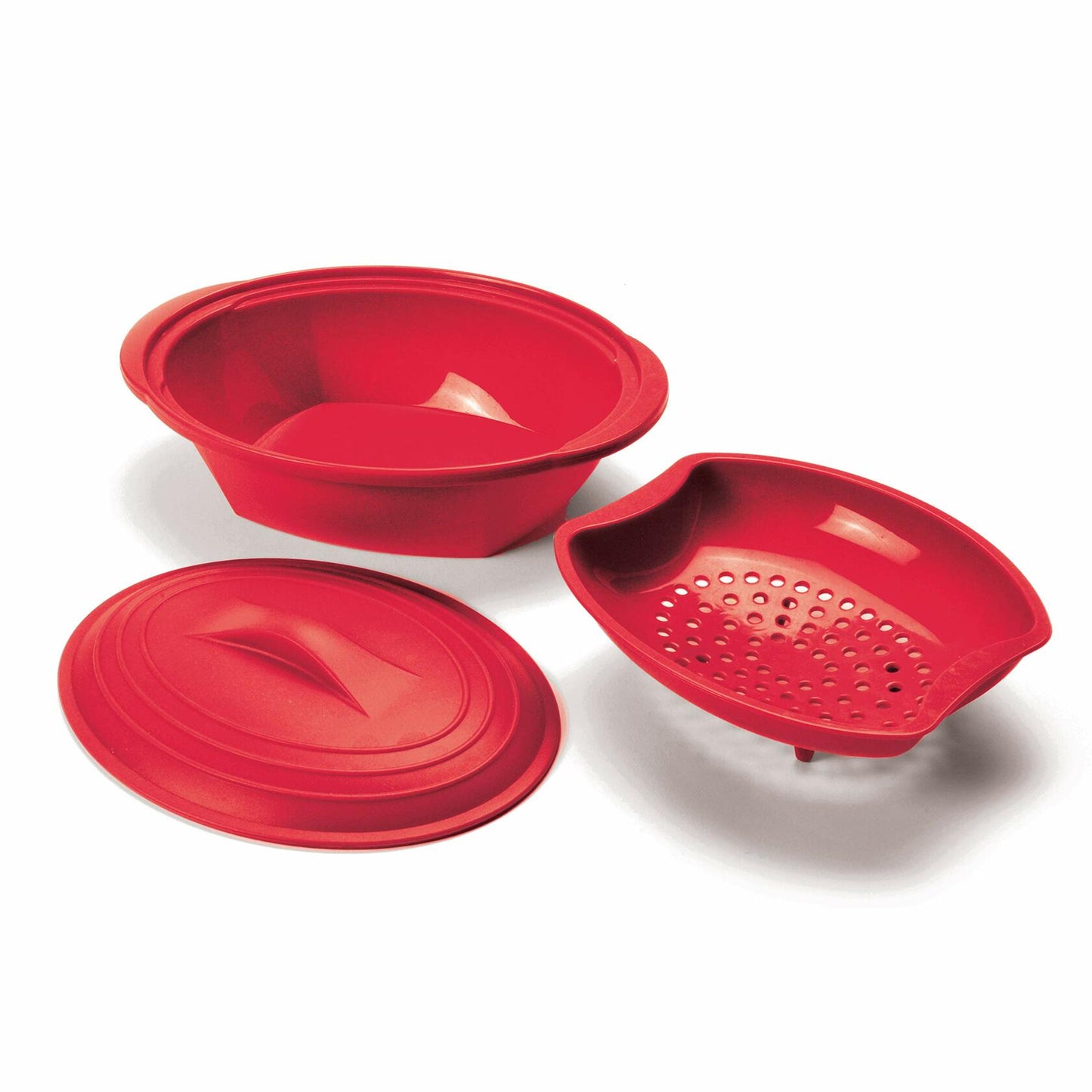 Norpro, Red Silicone Steamer with Insert, 32 oz OPEN BOX