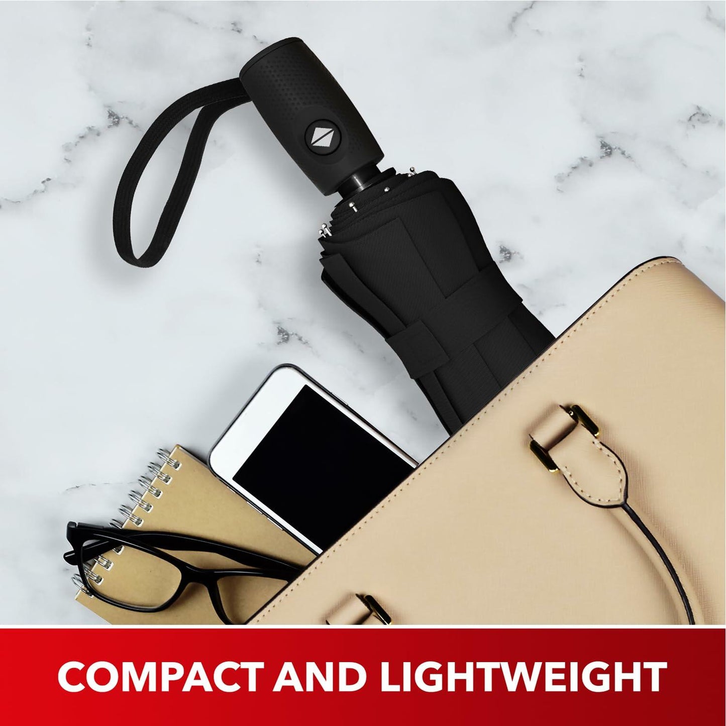 Windproof Travel Umbrella Auto Open Compact Strong Folding Rain Sun