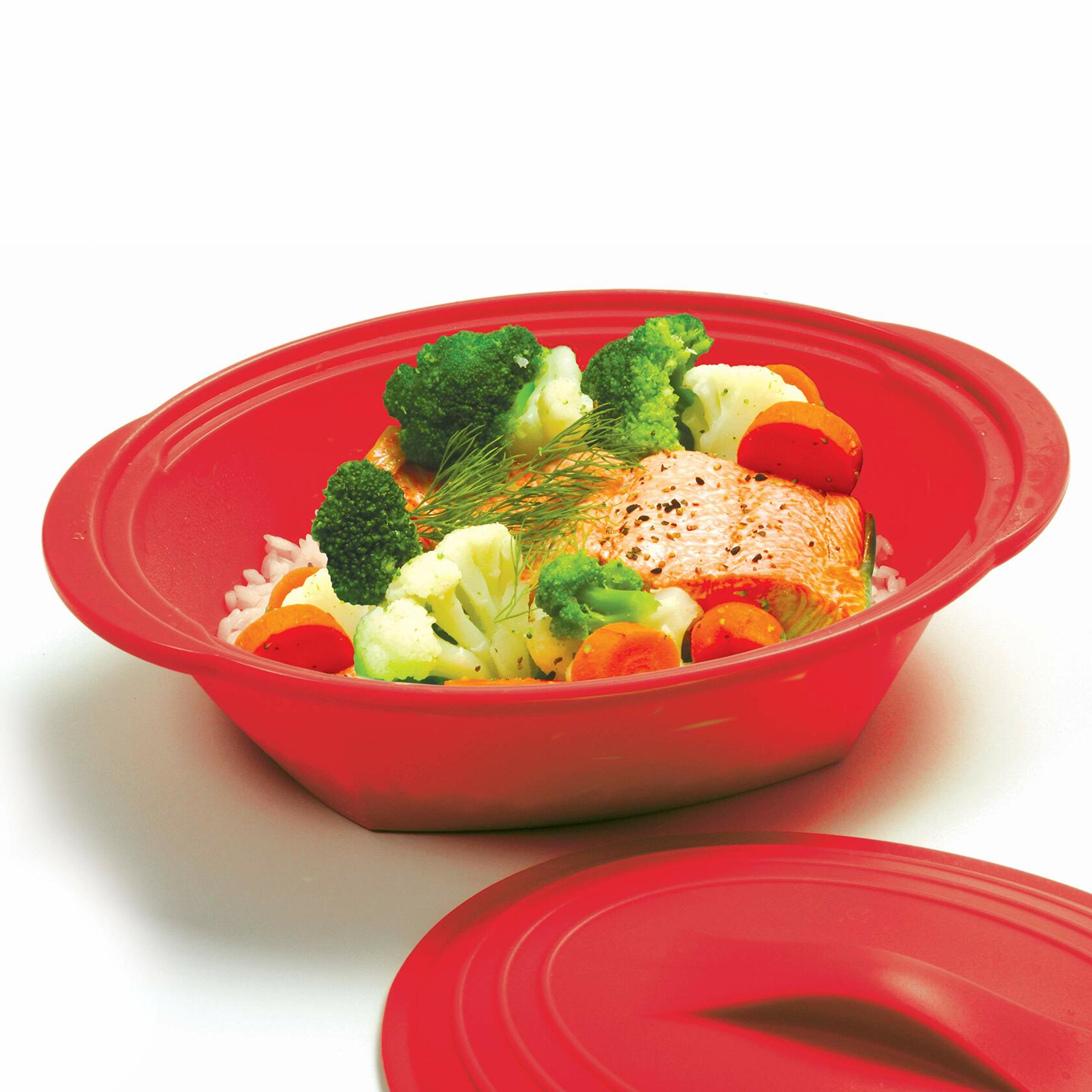 Norpro, Red Silicone Steamer with Insert, 32 oz OPEN BOX