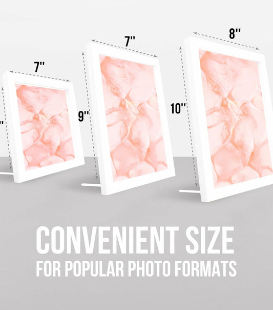 Glass Floating Frames 3 Pcs - Two Sided Square Frames with UV Protection