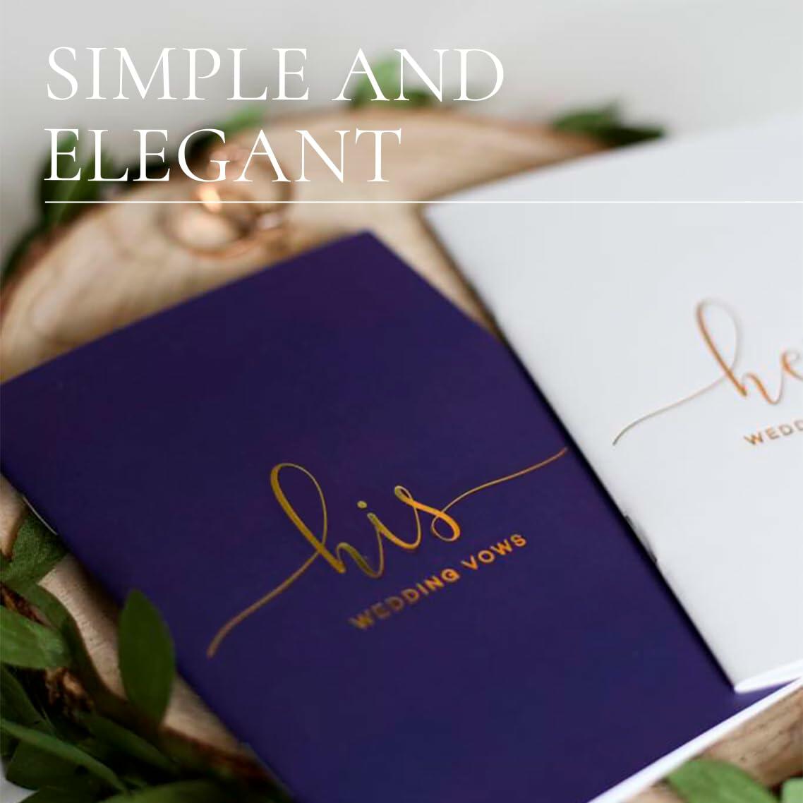 Evoware His & Hers Vow Books Set of 2 Silver Rose Gold Pens 28 Pages