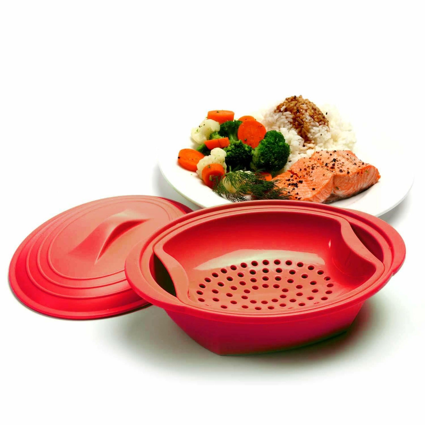 Norpro, Red Silicone Steamer with Insert, 32 oz OPEN BOX