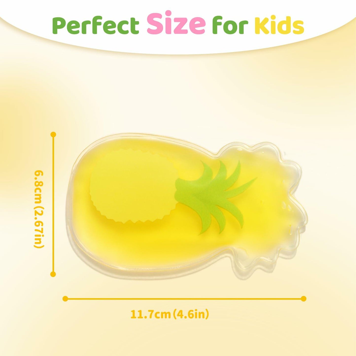Kid Ice Packs 4PCS Pineapple Gel Reusable Boo Boo Cold Pack Head Shoulders Feet