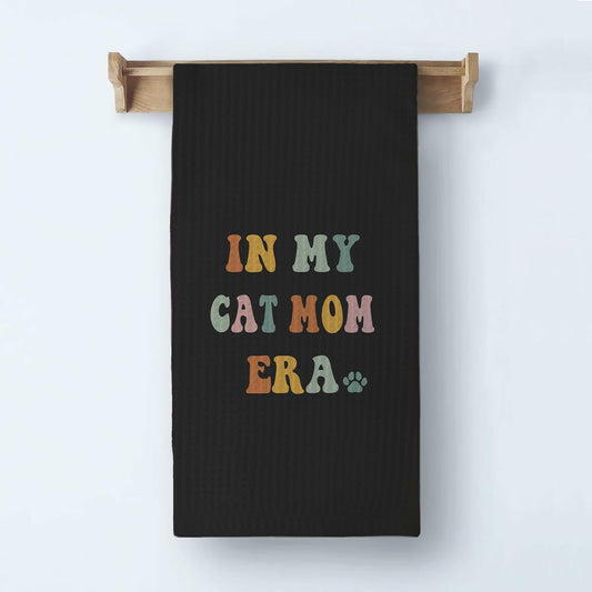 XUISWELL Cat Mom Kitchen Towels 16x24 Inch Multicolored Honeycomb Weave