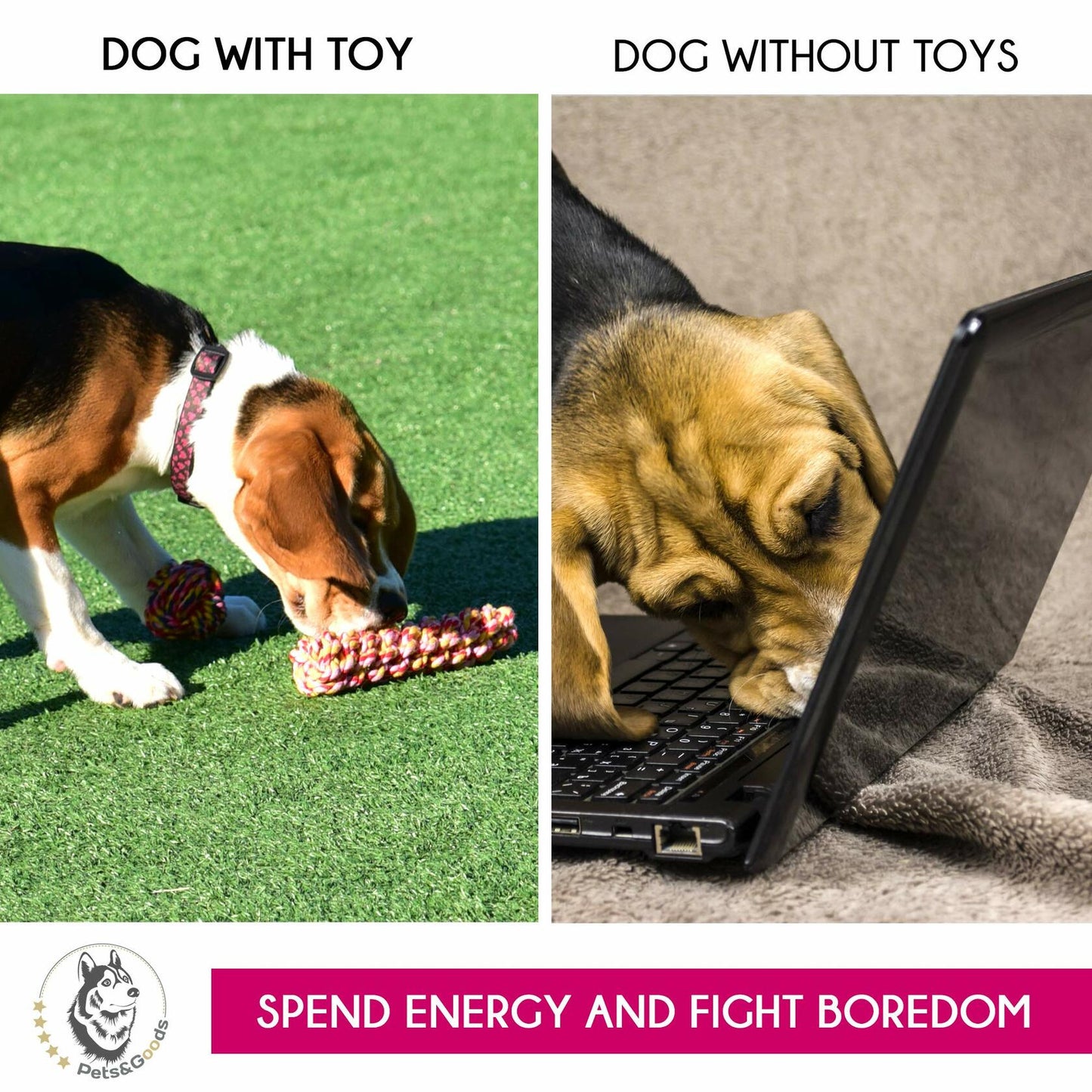 Pets&Goods Rope Dog Toys 13-Pack Durable Cotton Chew Tug Toys