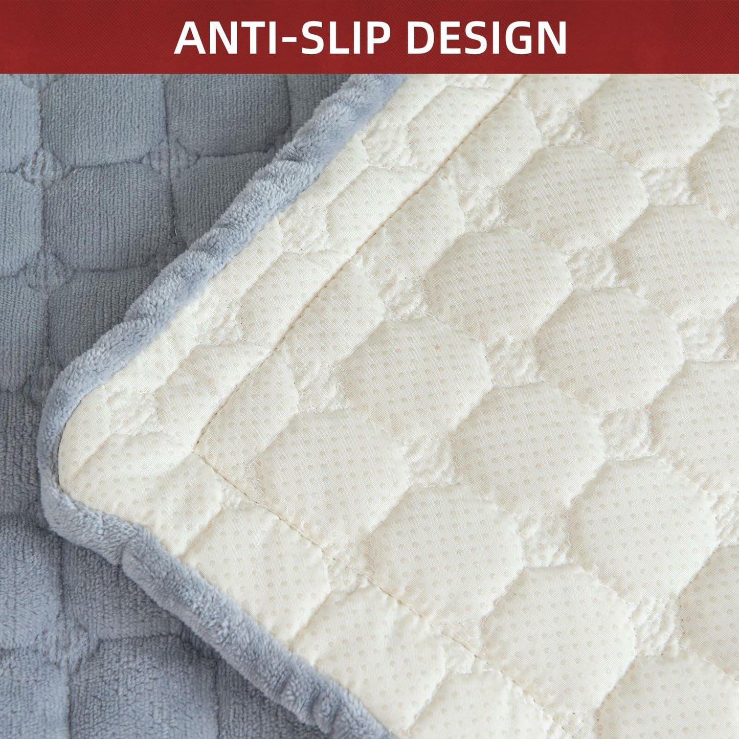 TAOMOCASTL Velvet Sectional Couch Cover Non Slip Sofa Protector Gray 36x36