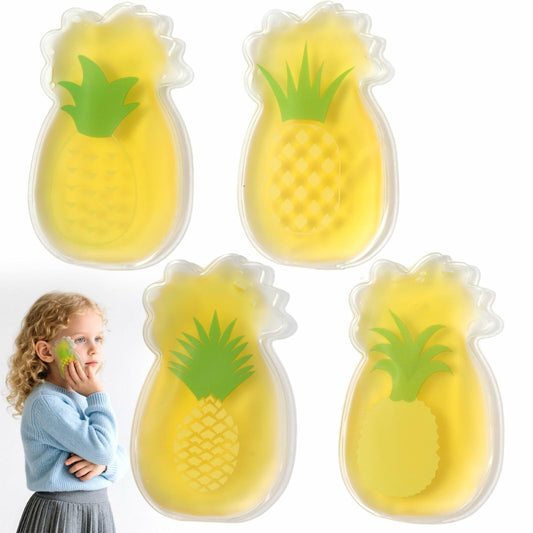 Kid Ice Packs 4PCS Pineapple Gel Reusable Boo Boo Cold Pack Head Shoulders Feet