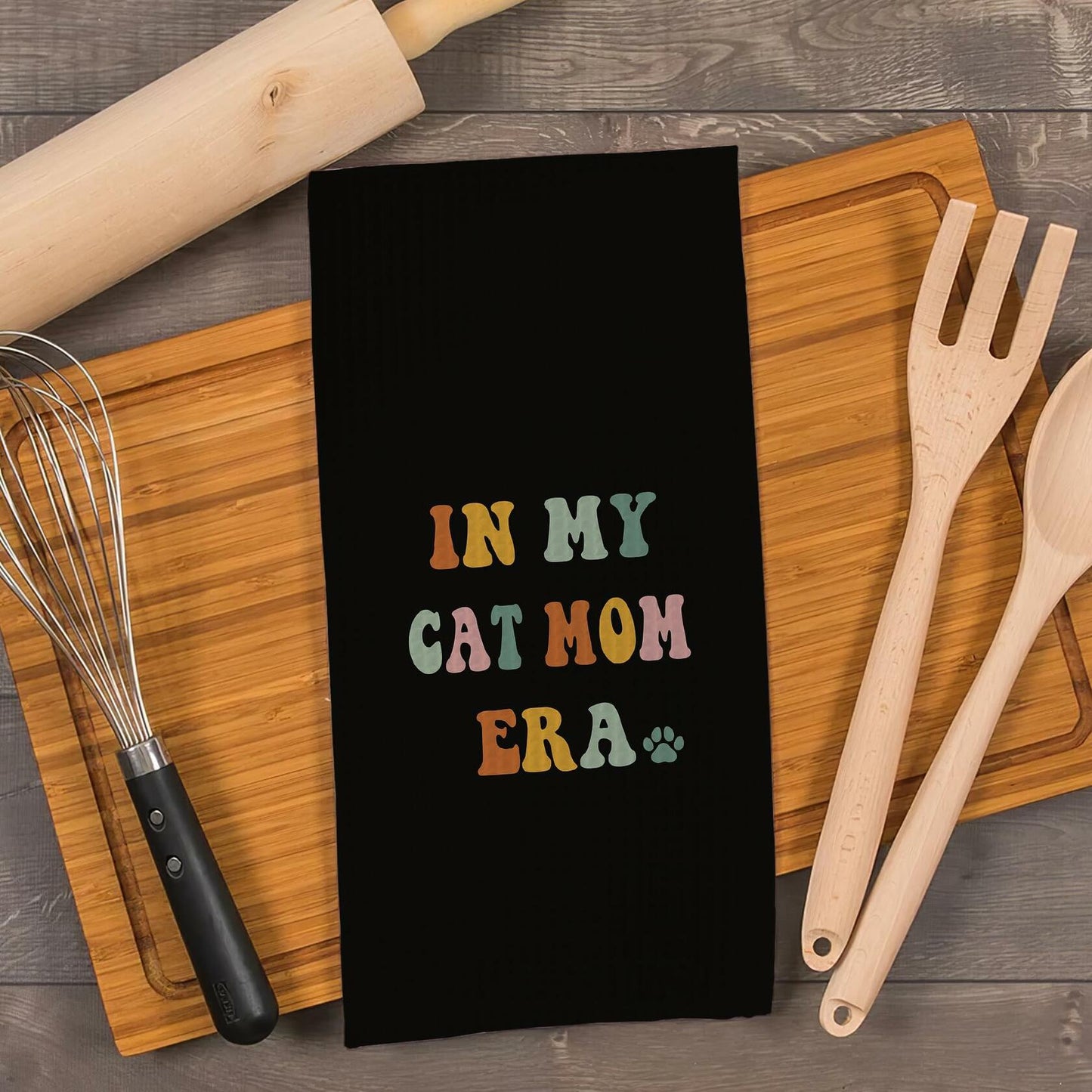 XUISWELL Cat Mom Kitchen Towels 16x24 Inch Multicolored Honeycomb Weave