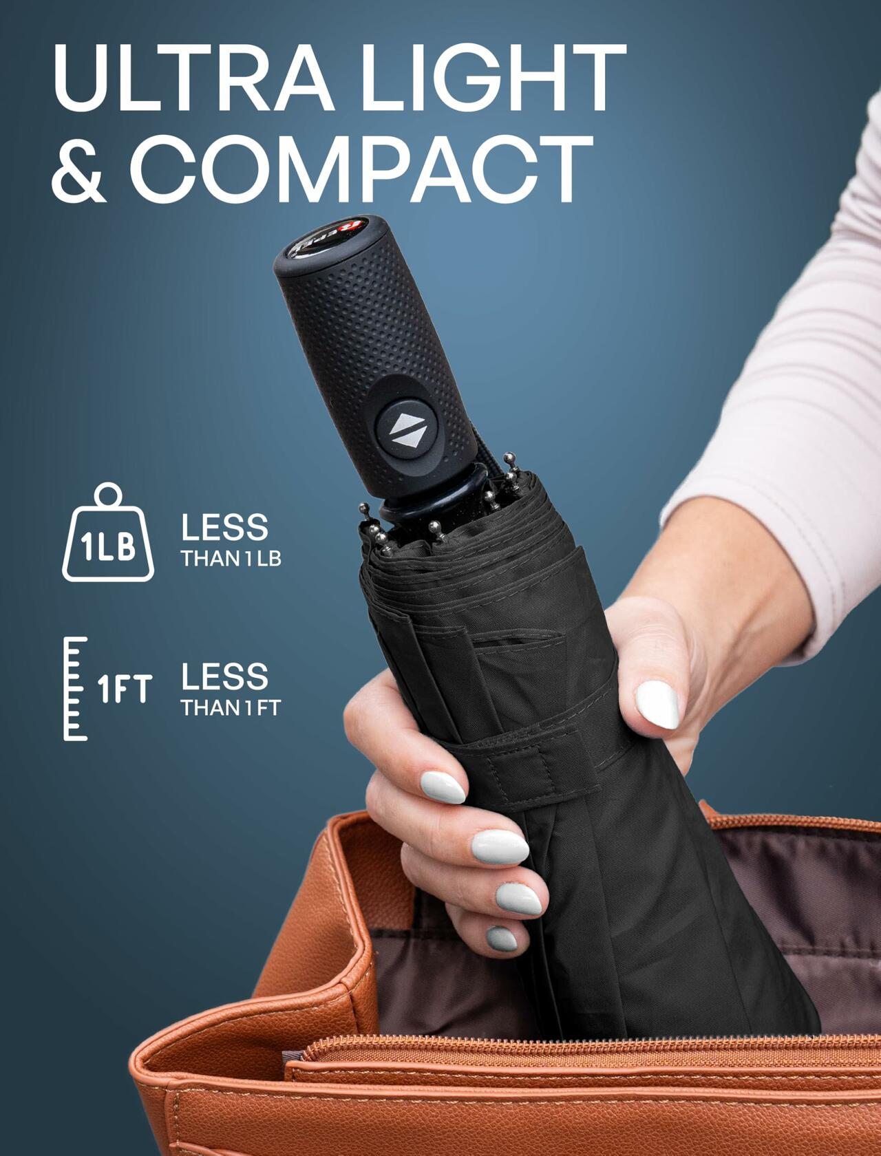 Windproof Travel Umbrella Auto Open Compact Strong Folding Rain Sun