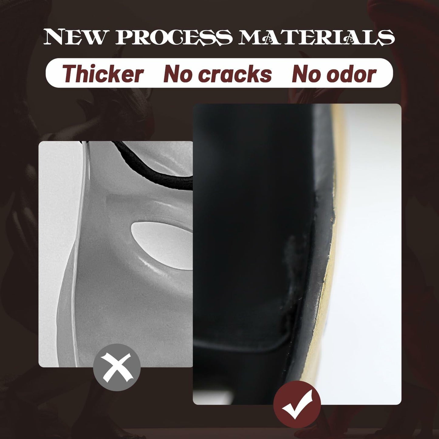 MCJC Devil Goat Horned Mask Adult Half Face Halloween Cosplay 4 Colors