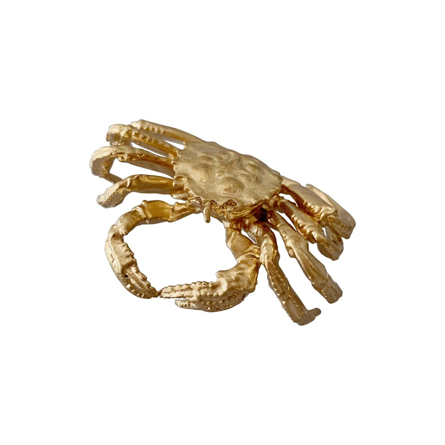 Tricune Gold Crab Sculpture Solid Metal Mini Figurine Home Office Garden Decor