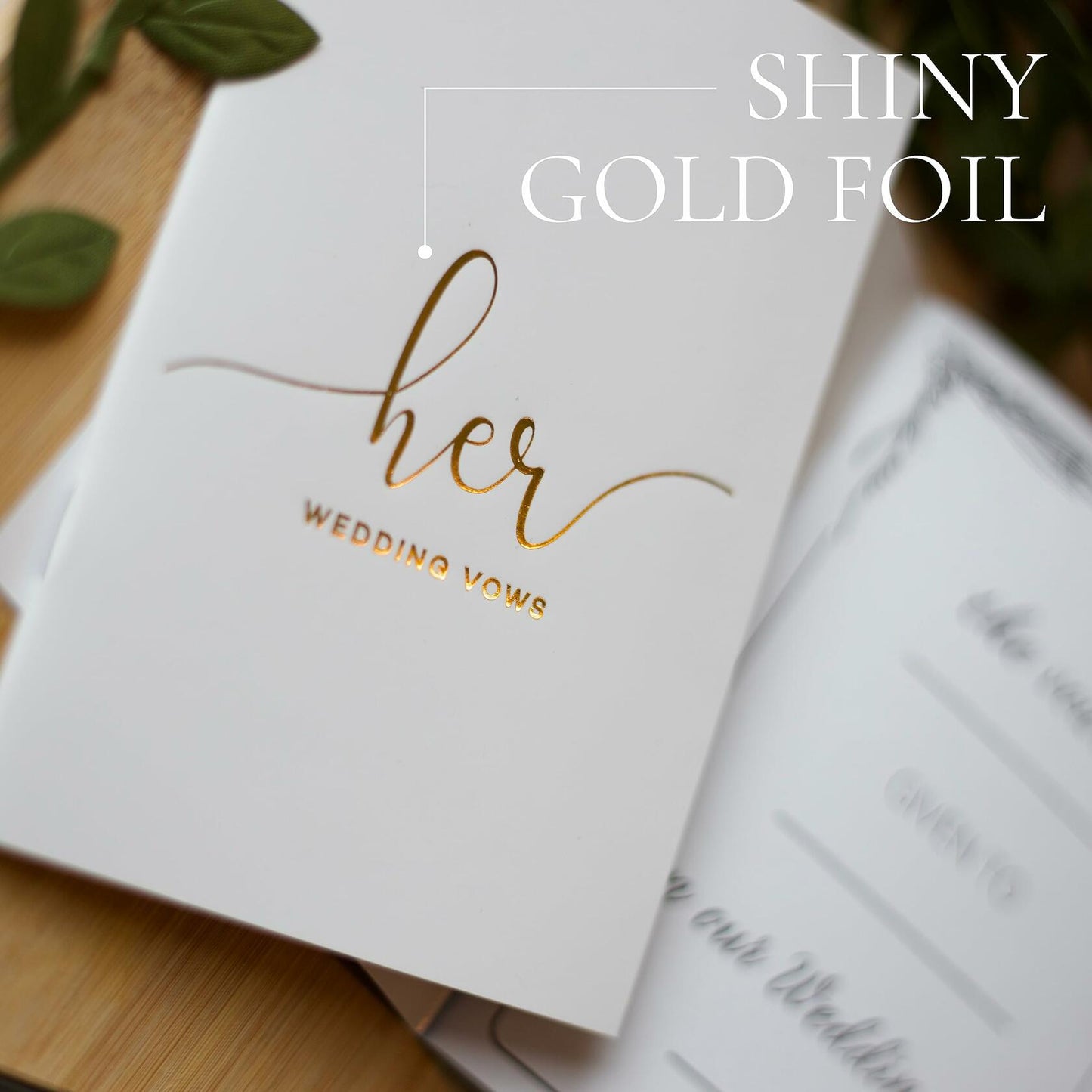 Evoware His & Hers Vow Books Set of 2 Silver Rose Gold Pens 28 Pages