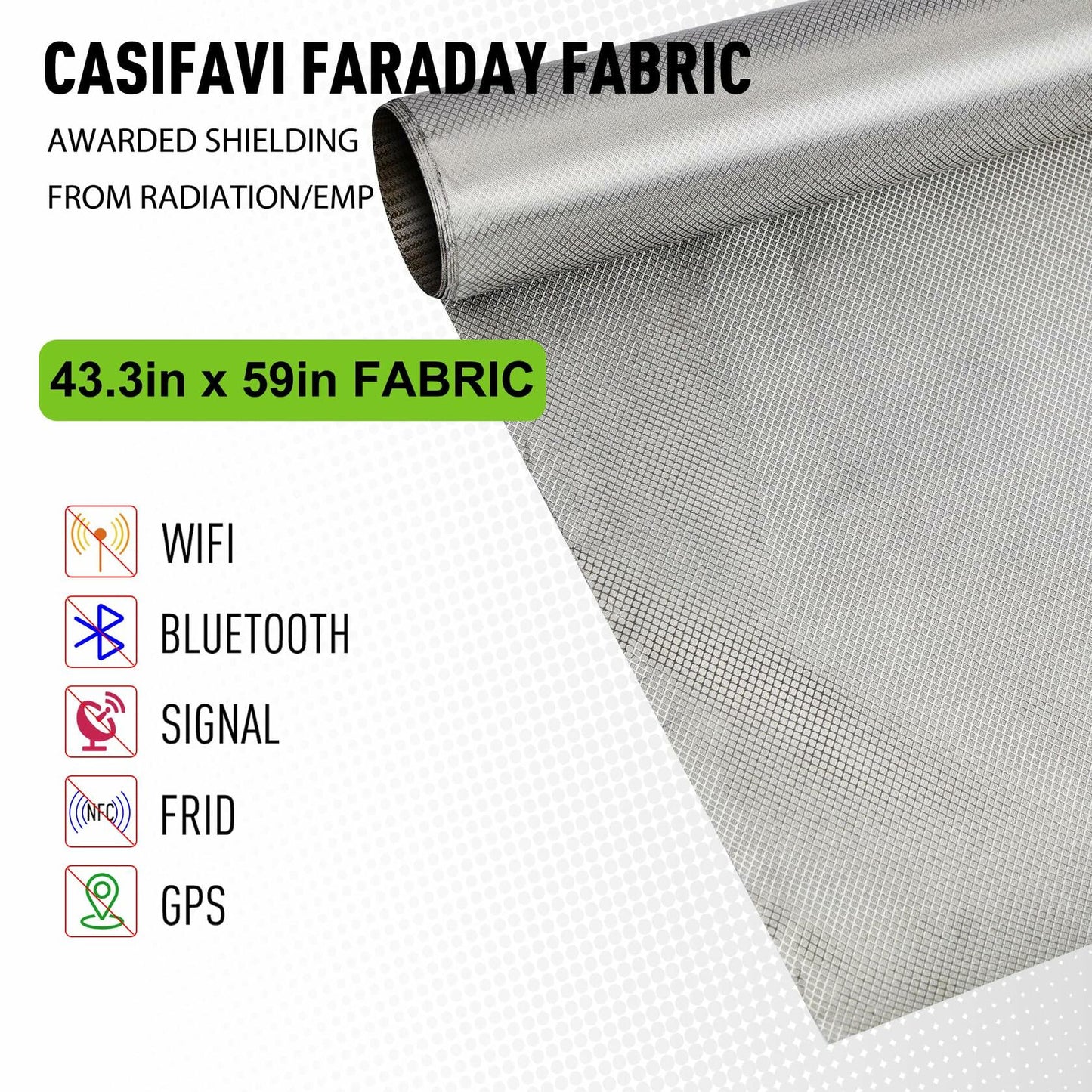 Faraday Fabric Military Grade Conductive Cloth for WiFi GPS Home Security 43x108