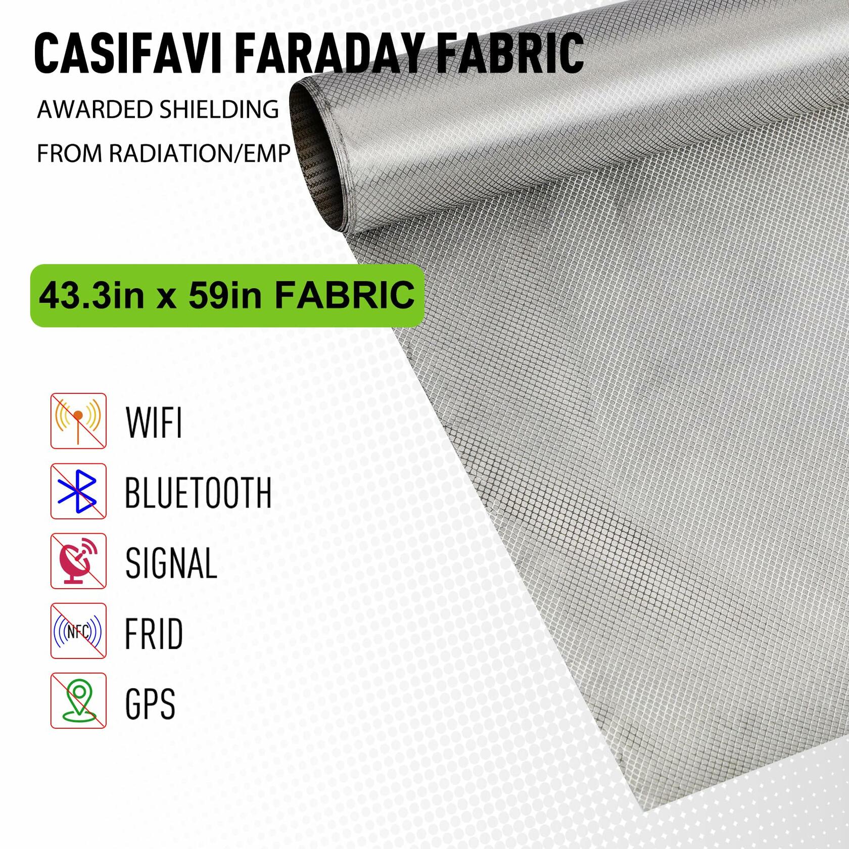 Faraday Fabric Military Grade Conductive Cloth for WiFi GPS Home Security 43x108