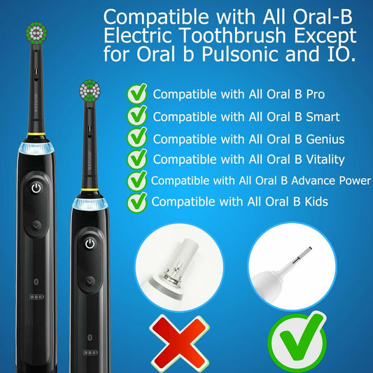 Wetqaip Replacement Heads 16pcs for Oral-B Braun Electric Toothbrush Black
