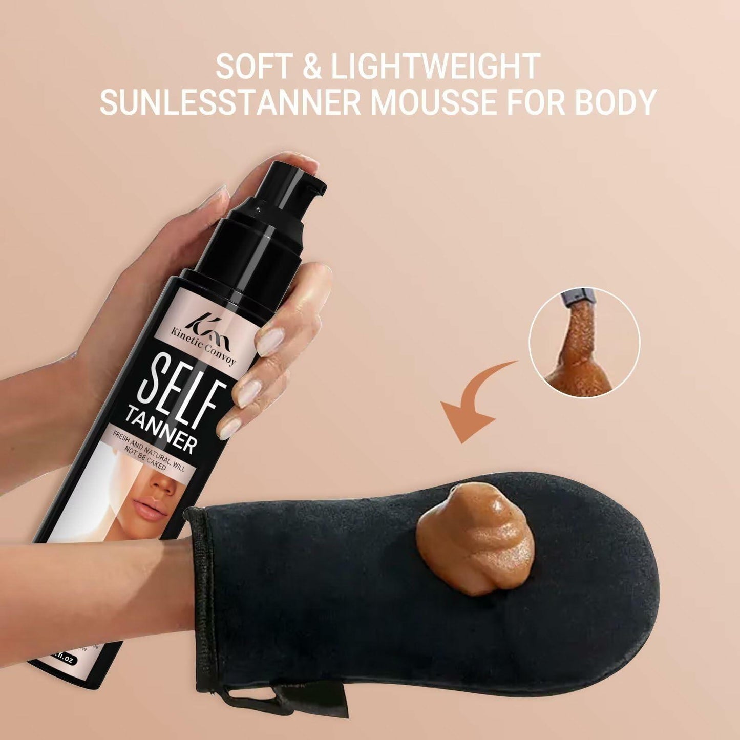 Kinetic Convoy Self Tanner Lotion Medium to Dark Natural Organic Sunless Tan