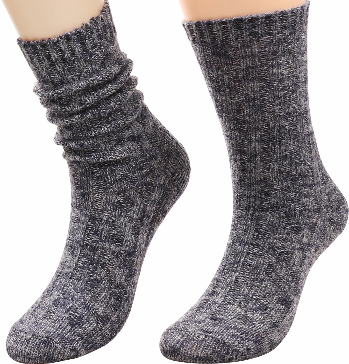 3 Pairs Women Winter Knee High Boot Socks Cable Knit Size 5-11