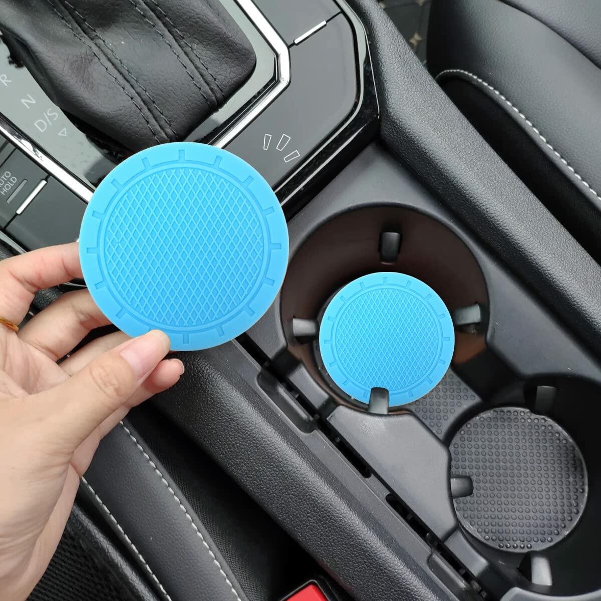 4-Pack Cup Holder Coasters 2.75” Non-Slip PVC Car Accessory Gray