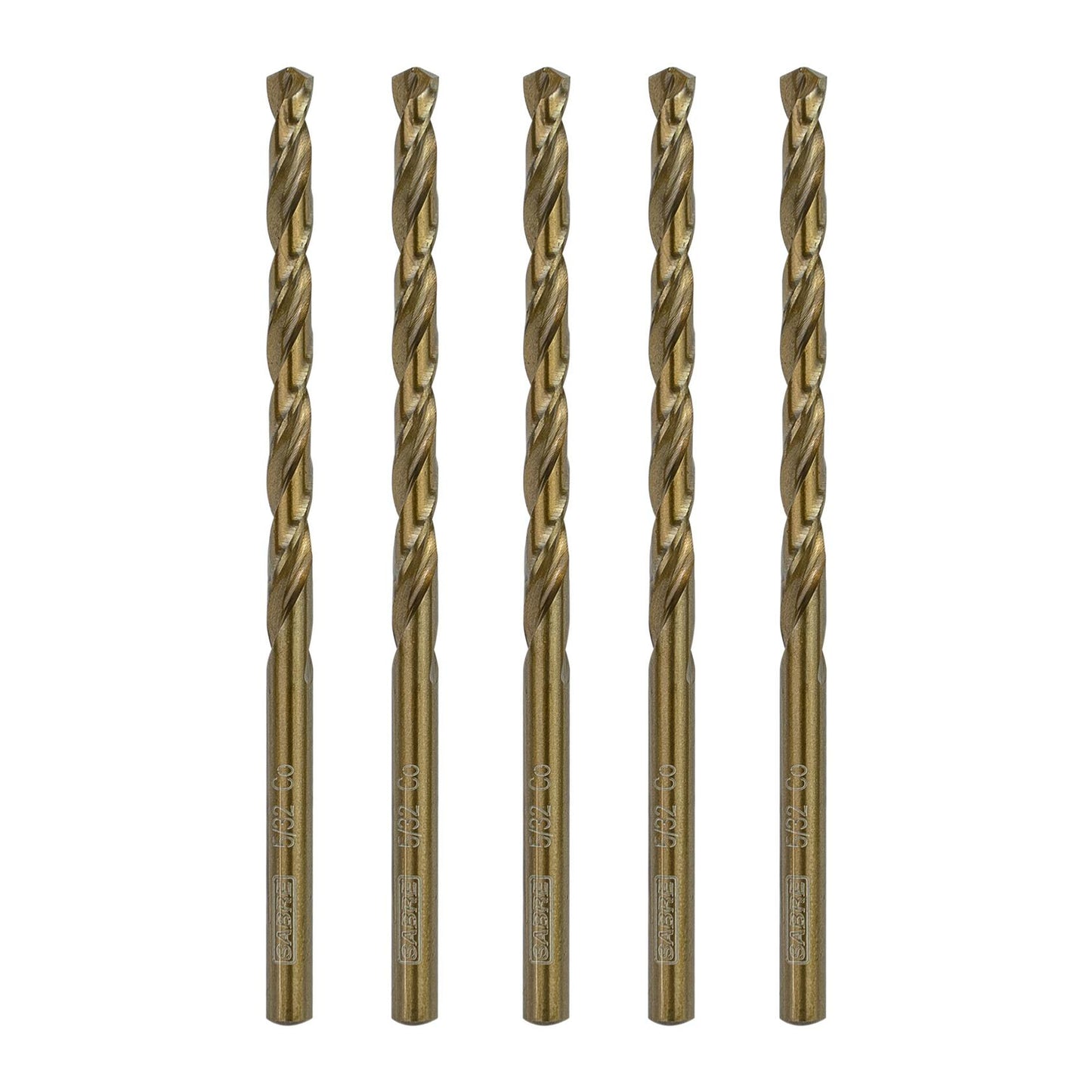 Sabre Tools 5/32” Cobalt Drill Bit Set 5pcs M35 Split Point Steel Metal Cast