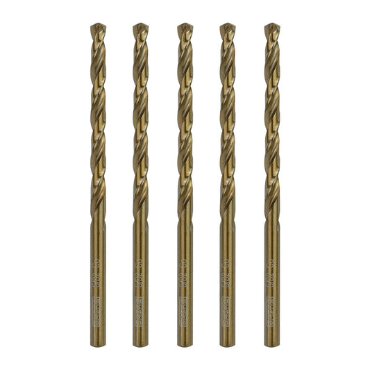 Sabre Tools 5/32” Cobalt Drill Bit Set 5pcs M35 Split Point Steel Metal Cast