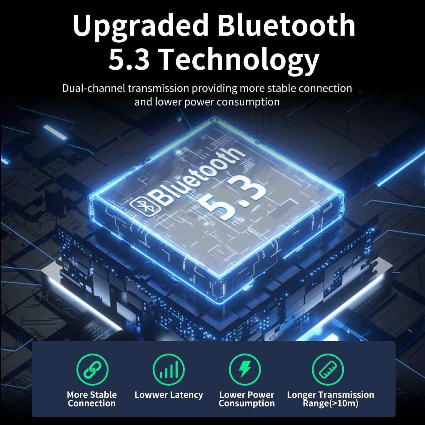 Wireless Bluetooth Bone Conduction Headphones 60H LED Display Waterproof