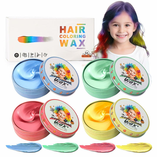 4 Colors Temporary Hair Wax for Kids Blue Green Red Gold Washable Hair Dye