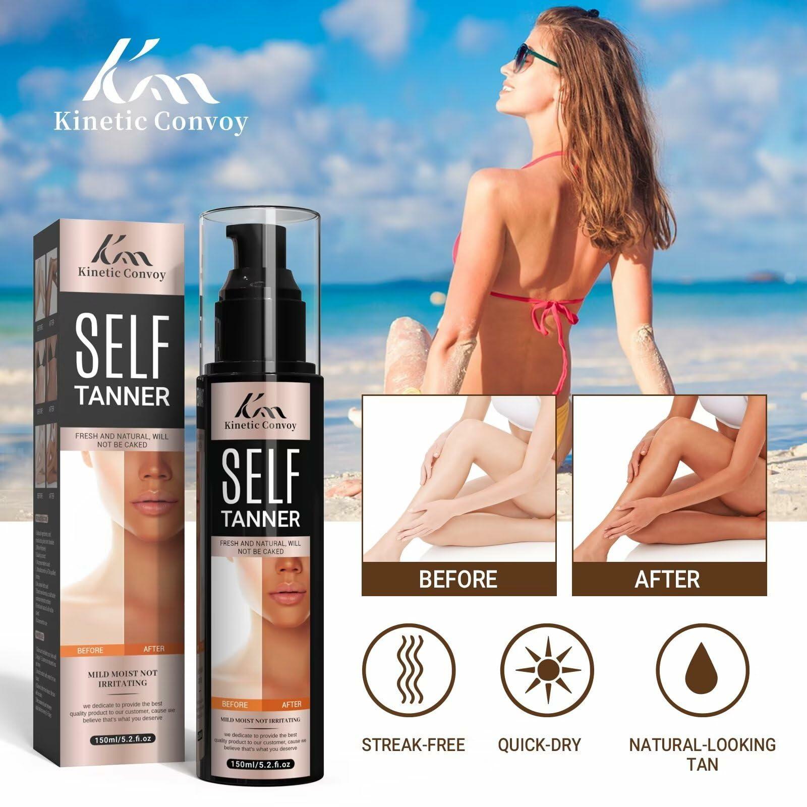 Kinetic Convoy Self Tanner Lotion Medium to Dark Natural Organic Sunless Tan