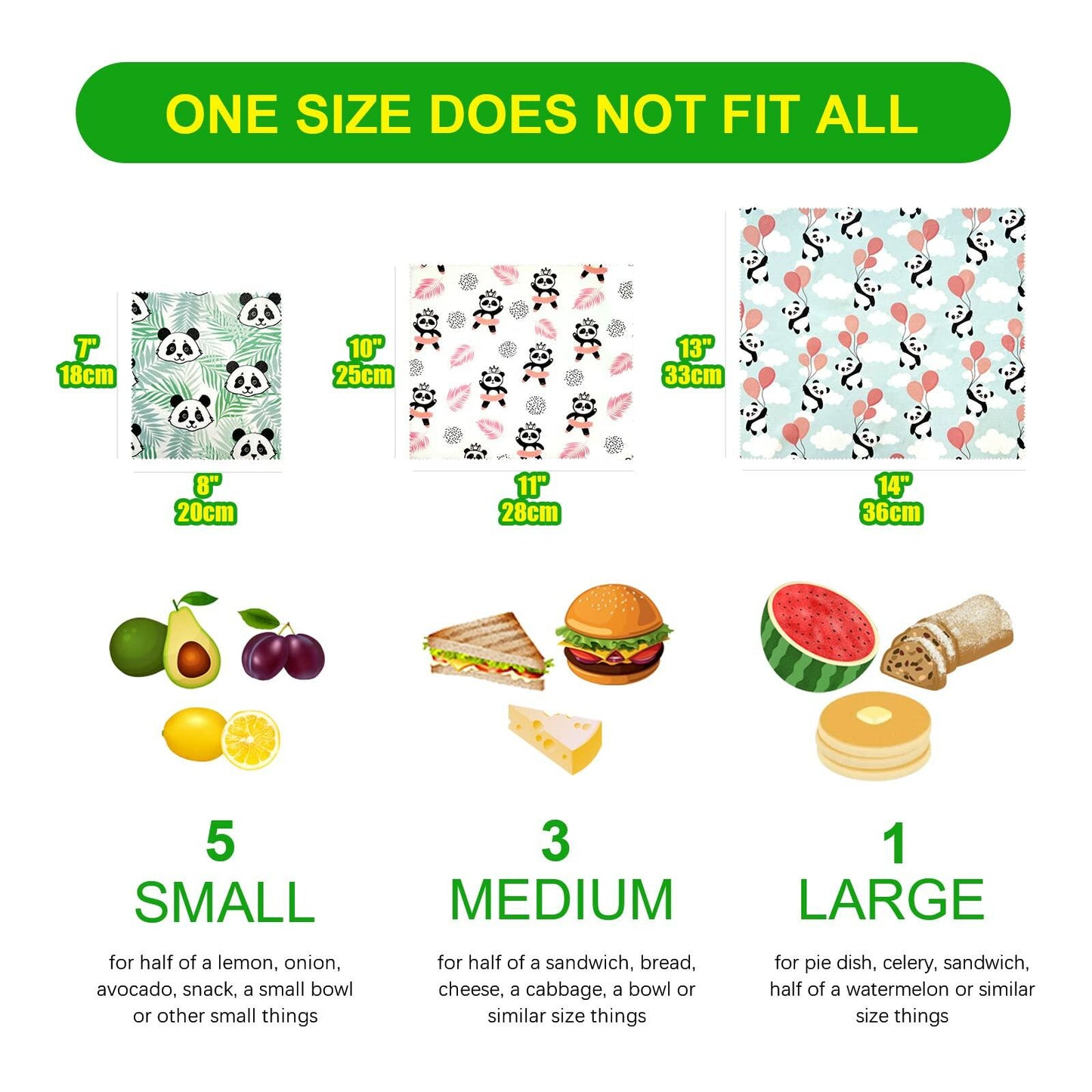 Beeswax Food Wraps 9-Pack Reusable Sustainable Alternative to Plastic