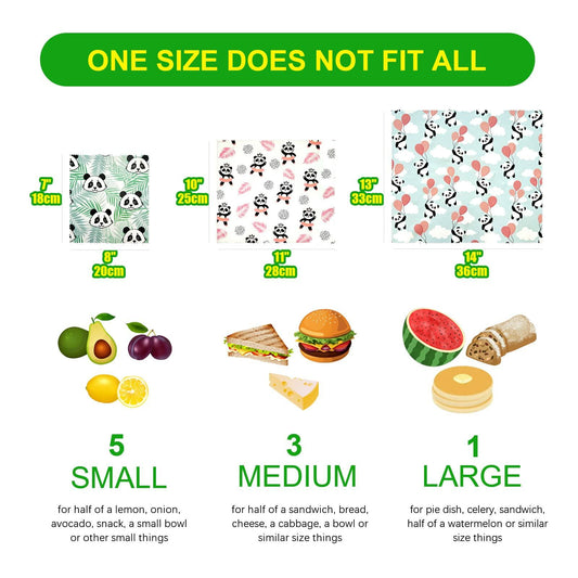 Beeswax Food Wraps 9-Pack Reusable Sustainable Alternative to Plastic