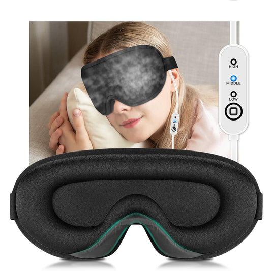 Betidom Heated Eye Mask USB Electric Steam Warm Compress Black 1 Count